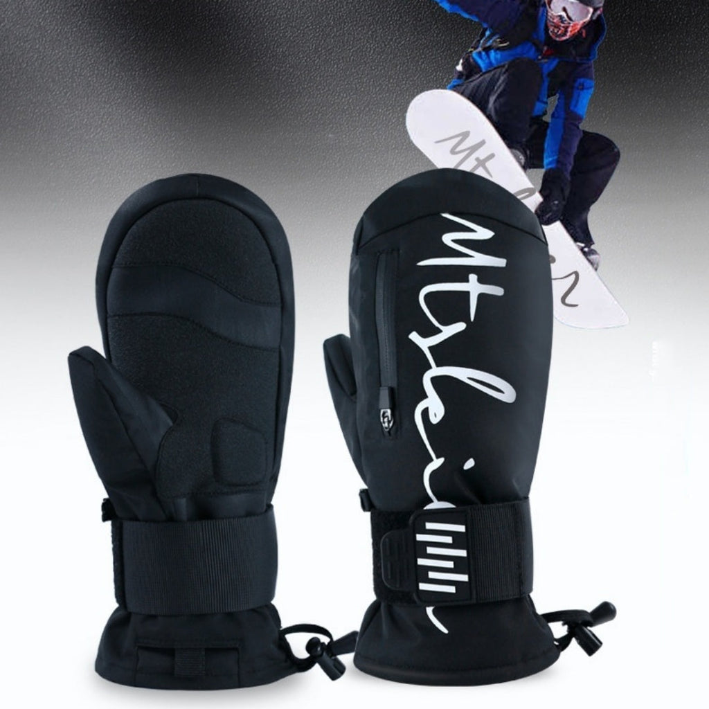Ski Gloves Built-in Wristband Shock Absorption Veneer Warm Waterproof